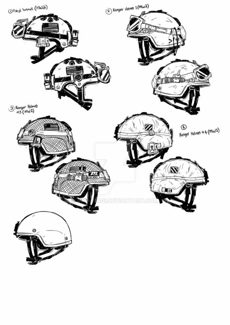 Soldier Art Reference, Army Helmet Drawing, Tactical Gear Art Reference, Helmet Drawing Reference, How To Draw A Helmet, Tactical Wear Soldiers, How To Draw Helmets, How To Draw Tactical Gear, Drawing Helmet