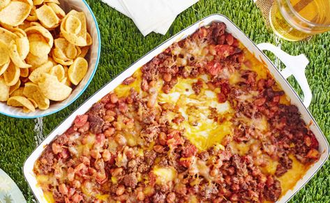 The cheesiest taco casserole ever — and you can make it two days ahead. Touchdown! Appetizers For Super Bowl, Healthy Superbowl Snacks, Superbowl Appetizers, Cheddar Cheese Soup, Taco Casserole, Superbowl Snacks, Bowl Food, Super Bowl Sunday, Yummy Casseroles