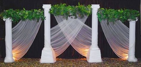 Wedding Arches for Sale | Main Page Factory Gallery Wedding Colonnades & Arches wedding columns Greek Party Decorations, Greek Party Theme, Greece Party, Wedding Columns, Do It Yourself Decoration, Wedding Arches Outdoors, Toga Party, Greek Decor, Prom Themes