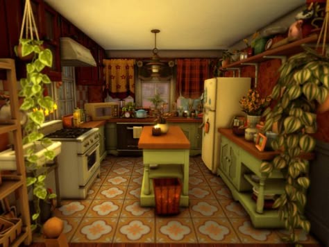 Sims 4 Kitchen Layout Ideas, Sims House Interior Ideas, Cramped Apartment, Sims 4 Eclectic House, Sims 4 Terrain Ideas, Sims4 Cozy House, Sims 4 Maximalist House, Sims Kitchen Ideas, Sims 4 House Interior