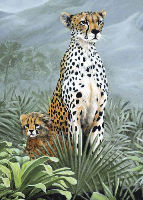 Cheetah Painting Canvas, Cheetah Painting, Cheetah Art, Forest Drawing, Leopard Art, Animal Mural, Big Cats Art, Wildlife Paintings, Animals Art