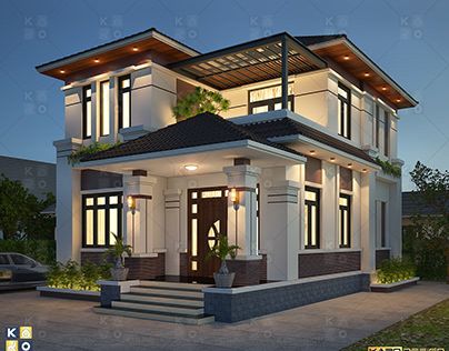 Banglo House, Thai House Design Modern, Modern Two Storey House Design, 2 Story Homes, Thai Villa, Thai House Design, Home Designs Exterior, One Storey House, Mai Thai