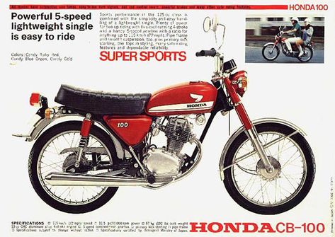 Honda Cb Series, Classic Honda Motorcycles, Honda Cb125, Cb 100, Vintage Honda Motorcycles, Motor Klasik, Honda Cb 100, Custom Motorcycle Helmets, Motos Honda