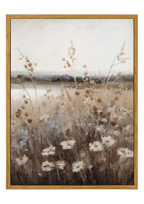 PRICES MAY VARY. Exquisite Wildflower Decor for a Touch of Nature Elevate your home decor with our MTFBWY Vintage Wildflower Wall Art. This beautifully framed floral painting captures the essence of rustic wildflowers against a serene countryside landscape. The soft, earthy tones and delicate brushstrokes make this canvas print a timeless piece that brings the tranquility of nature indoors. Ideal for creating a calming and natural atmosphere in any room, this artwork is perfect for those who app Gallery Wall Examples, Kitchen Painting Art, Abstract Wall Art Living Room, Wildflower Decor, Vintage Floral Wall Art, Printable Wall Art Living Room, Flowers Prints, Wildflower Wall, Bathroom Wall Decor Art