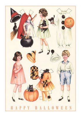 Cut outs !!!!!!!!! Old Fashioned Halloween, Pumpkin Costume, Paper Dolls Printable, Vintage Paper Dolls, Antique Paper, Halloween Photos, Winter Diy, Halloween Paper, Clothes Crafts