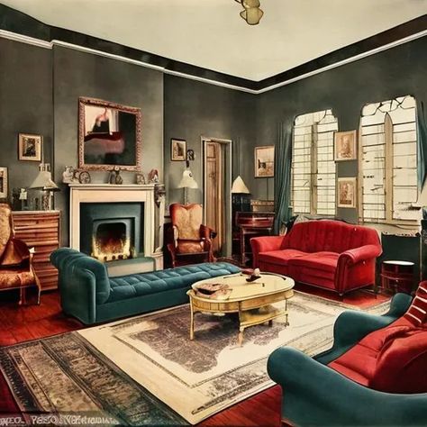 1920s Living Room, Front Room, Bedroom Inspirations, Bedroom Interior, Home Projects, Bedroom, Living Room, Green