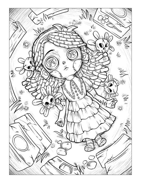 Scary Coloring Pages For Grown Ups, Scary Coloring Pages, Doll Coloring Pages, Tumblr Coloring Pages, Vampire Drawings, Free Adult Coloring Printables, Coco Wyo, Coloring Pages For Grown Ups, Valentine Coloring Pages