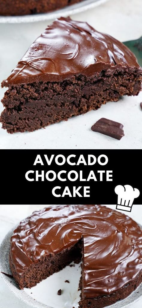 Best Healthy Chocolate Cake, Vegan Avocado Chocolate Cake, Healthy Chocolate Lovers Cake, Healthy Moist Chocolate Cake, Vegan Avocado Cake, Sugar And Flour Free Desserts, Avocado Cakes, Avocado Cake Recipe, Avocado Chocolate Cake