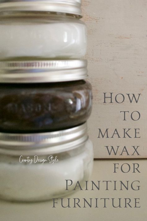 Tired of spending tons on wax for your painting techniques? Learn how to make wax for painting furniture. Country Design Style #furniturewaxrecipe #diyfurniturewax Furniture Painting Techniques Tutorials, Wax Furniture Finish Diy, Wax Furniture, Antiquing Wax Over Paint, Diy Furniture Wax Recipe, Furniture Wax Before And After, Distressed Painting Techniques, Homemade Paint Recipe, Diy White Wax Recipe