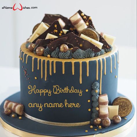 Free Birthday Cake Image for Him with Name Editor Happy Birthday Cakes For Boys, Happy Birthday Cake Boy, Happy Birthday Cake For Men, Birthday Cake Designs For Men, Cake For Mens Birthday, Men’s Birthday Cake Ideas, Happy Birthday Images For Him, Birthday Cakes With Name, Birthday Cake For Boy