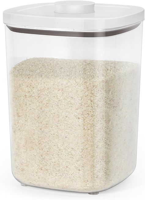 Amazon.com: TBMax Large Flour Storage Container -23 Lbs / 10.56 Qt Rice Container with Pop Up Lid & Measuring Scoop for Flour, Cereal, Dry Food Storage and Kitchen Pantry Organization: Home & Kitchen Large Flour Storage Containers, Pasta Fusilli, Rice Storage Container, Flour Storage, Flour Container, Rice Container, Corn Pasta, Rice Storage, Kitchen Pantry Organization