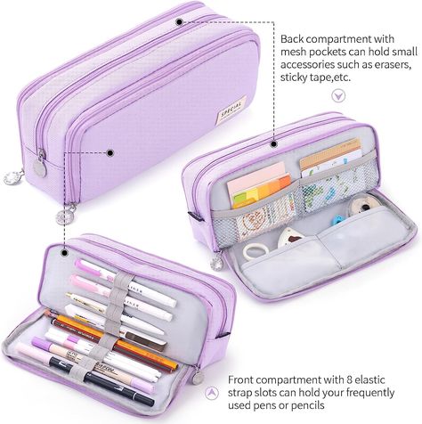 Cute Pencil Pouches For School, Pencil Pouches For School, Pencil Bags For School, Purple School Supplies Aesthetic, Cute Purple Pencil Case Perfect As A Gift, Purple Pouch Pencil Case For School, Trendy Purple Pencil Case For Daily Use, Purple Pencil Case, Purple Study