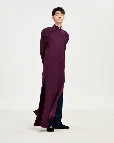 Changshan Traditional, Chinese Traditional Dress Men, Traditional Chinese Clothing Male, Chinese Outfits Traditional, Cheongsam Men, Ao Dai Men, Buddhist Clothing, Chinese Clothing Traditional, Muslim Outfit