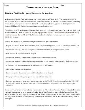 Worksheet | Yellowstone National Park | Learn the facts about one of the top vacation spots in United Sates. Then answer the related questions. Yellowstone Format For Yahoo, Yellowstone Format, Volume Worksheets, American Roadtrip, Middle School Projects, Habitats Projects, Measurement Worksheets, Travel Quiz, Travel Kids