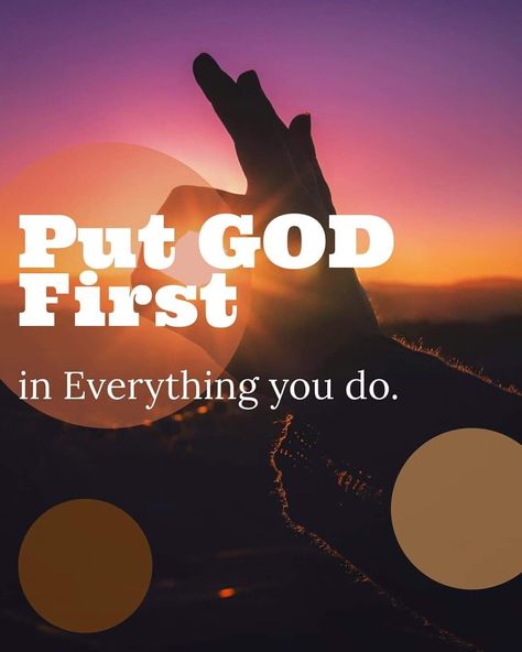 God is the creator of all things! He is first — above all rule and authority — and He alone is worthy of the No. 1 position in our lives. • "The Lord our God is one Lord." (Deuteronomy 6:4 KJV) • To truly put God first you have to let go of what others think and follow your heart...When you put God first, you give yourself a voice. • But seek ye first the kingdom of God, and his righteousness; and all these things shall be added unto you. (Matthew 6:33 KJV) God Is Above All, Seek He First The Kingdom Of God, Seek Ye First The Kingdom Of God, Seek First The Kingdom Of God, Put God First Quotes, God Comes First, Godly Goals, Seek Ye First, Jesus Facts