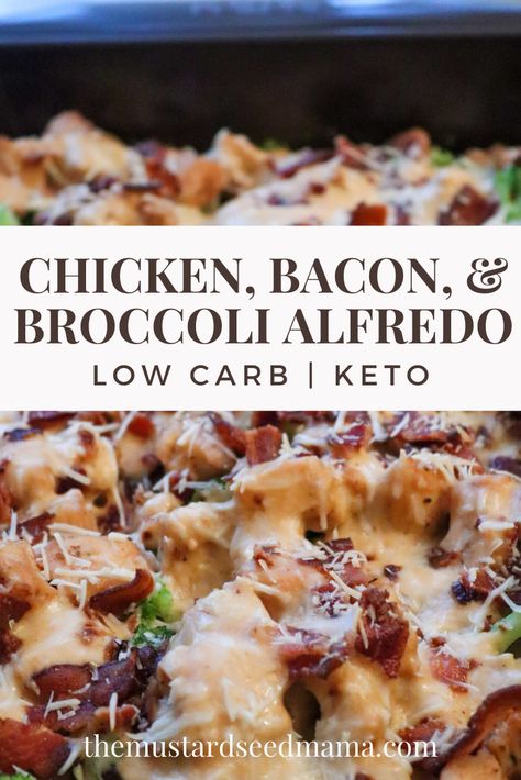 Bacon And Broccoli, Chicken Broccoli Alfredo, Healthy Low Carb Dinners, Broccoli Alfredo, Keto Casserole, Low Carb Casseroles, Low Carb Recipe, Simple Chicken, Healthy Low Carb Recipes