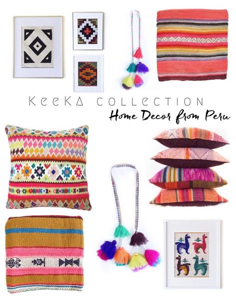 Vibrant Peruvian Home Decor from Keeka Collection - Daly Digs Peruvian Textiles Decor, Peruvian Style Decor, Peruvian Decor Interior Design, Peruvian Decoration Ideas, Peruvian Home Decor, Peruvian Interior Design, Peru Decor, Peruvian Decor, South American Decor