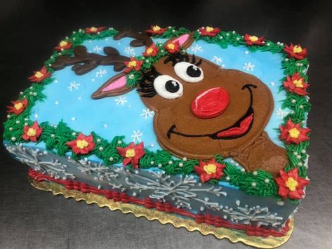 Wilton Decorating Tips, Reindeer Cake, Xmas Cakes, Reindeer Cakes, Christmas Themed Cake, Christmas Cake Designs, Rudolph The Red Nosed Reindeer, Christmas Cake Decorations, Xmas Cake