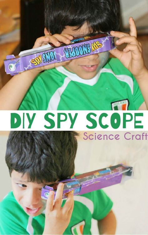 DIY Spy scope craft. How to make a simple periscope Spy Crafts, Detective Crafts, Spy Camp, Spy Gadgets Diy, Playroom Diy, Spy Stuff, Spy School, Spy Tools, Workshop Diy