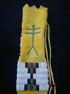 Historically correct replica of Cheyenne beaded paint pouch