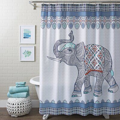 Elephant Bathroom Decor, Funny Shower Curtains, Elephant Shower, Boho Shower Curtain, Boho Curtains, White Shower Curtain, Elephant Decor, Shower Curtain Hooks, Fabric Shower Curtains