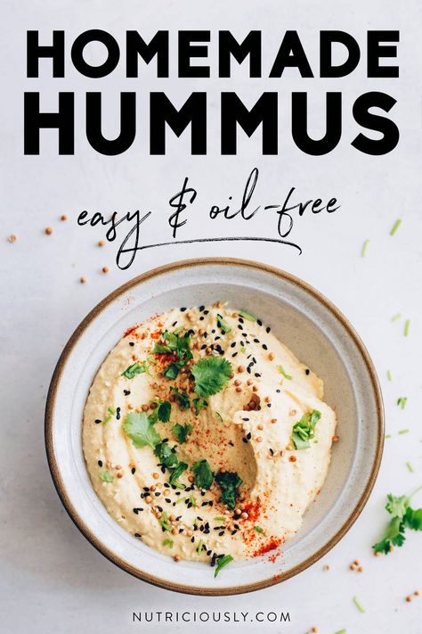 Oil Free Hummus Recipe, Oil Free Hummus, Gerson Diet, Finger Foods Vegan, Staple Foods, Fat Oil, Hummus Recipes, Vegan Dips, Whole Food Plant Based Recipes