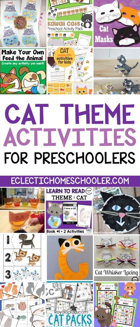 Cats Preschool Activities, Cat Activities For Kids, Cat Games For Kids, Preschool Pets, Preschool Animals, Cat Activities, April Preschool, Zoo Phonics, Nanny Life