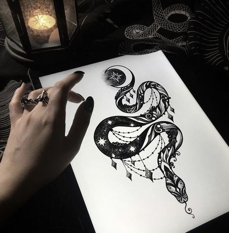 Leather Burning, Celtic Band, Serpent Snake, Snake Tattoo Design, Sweet Tattoos, A Crow, Sea Serpent, Thigh Tattoos Women, Snake Tattoo