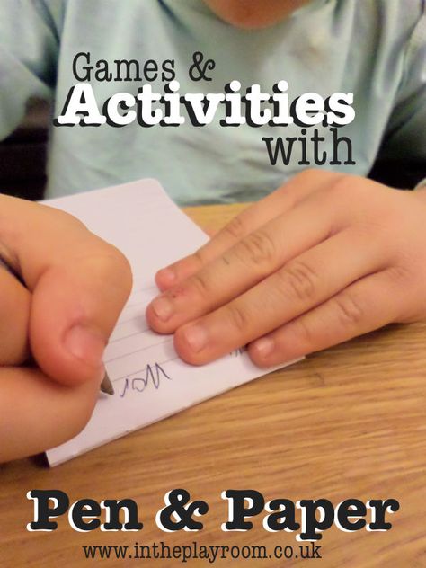 Activities and games with a pen and paper. My 5 year old's favourites and some more ideas Day Camp Activities, Paper Games For Kids, Homemade Games, Pen And Paper Games, School Age Activities, Elderly Activities, Paper Games, Preschool Lesson Plans, Classroom Games