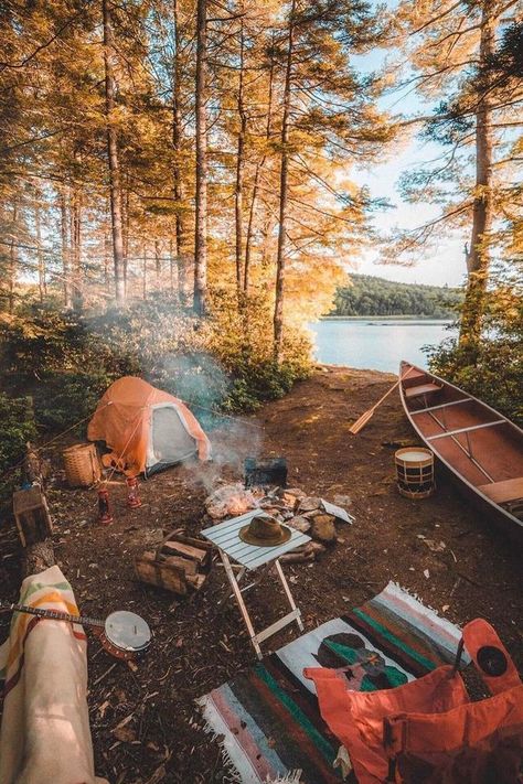 pinterest: @AWIPmegan Camping Zone, Camping Illustration, Nature Core, Camping In The Woods, Camp Site, Camping Photography, Campervan Life, Camping Aesthetic, Festival Camping