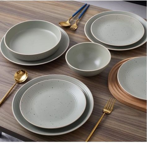 Boho Dinnerware, Green Dinnerware Set, Kitchen Plates Set, Corelle Dinnerware Set, Dinnerware Sets Rustic, Farmhouse Dinnerware, Blue Dinnerware Sets, Grey Dinnerware, Green Dinnerware