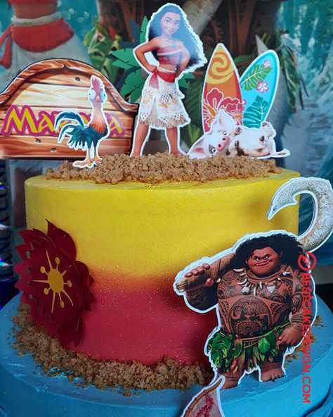 Moana Cake Design, Cinderella Cake Designs, Peter Pan Cakes, Aladdin Cake, Moana Birthday Cake, Moana Theme Birthday, Snow White Cake, Moana Cake, Lion King Cakes