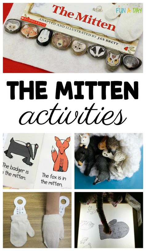 The Mitten Activities Preschoolers are Going to Love | Fun-A-Day! The Mitten Activities, Story Rocks, Jan Brett, Story Stone, Sensory Learning, Preschool Winter, Story Stones, Winter Kindergarten, Story Activities