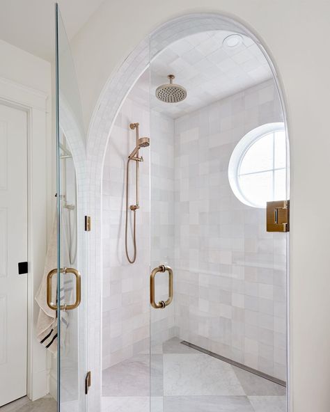 Bathroom Arch Over Tub, Arched Shower Entrance, Shower Arch, Primary Bath, Shower Columns, Master Shower, Bathroom Reno, Shower Remodel, Bathroom Renos