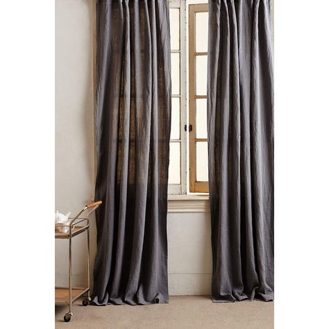 Linen Balsas Curtain ($128) ❤ liked on Polyvore featuring home, home decor, window treatments, curtains, dark grey, dark grey curtains, textured curtains, linen drapery, rod pocket curtains and charcoal gray curtains Dark Grey Curtains, Gray Curtains, Plain Curtains, Grey Curtains, Curtain Texture, Window Dressings, Home Curtains, Decoration Piece, Velvet Curtains