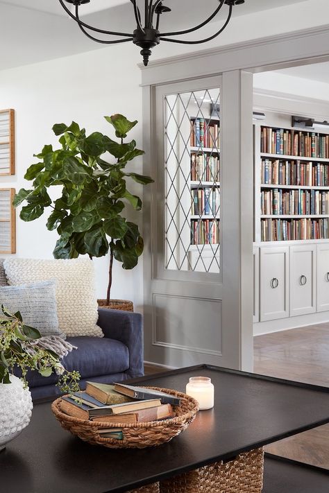 Our new home has no foyer entry whatsoever! You open the front door and now you're standing in the middle of the living room. It's very cold and drafty too. Room Architecture, Living Colors, Interior Windows, Entry Foyer, Joanna Gaines, A Living Room, Book Shelf, Front Room, Small Living