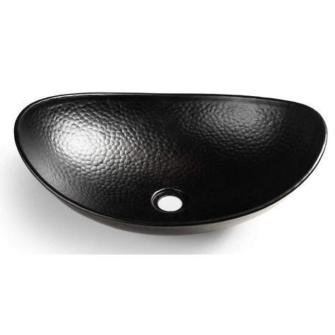 Monarch Abode Monarch Hand Hammered Matte Black Harbor Vessel Bathroom Sink (19 inches) Black Bathroom Sink, Air Bathtub, Bathroom Sink Tops, Metal Sink, Adventurous Design, Matte Black Bathroom, Black Sink, Console Sinks, Bathroom Sink Drain