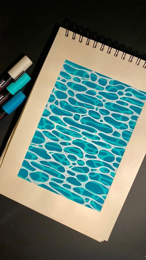 Posca Water Drawing, Fruits Doodle Art, Monotone Art Painting, Things To Do With Paint Markers, Marker Patterns Drawing, Water Pattern Illustration, Things To Draw With Posca Pens, Paint Marker Art Easy, Posca Art Ideas