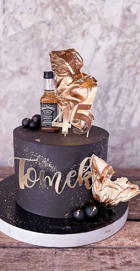 37 Pretty Cake Ideas For Your Next Celebration : Pretty Two tone Cake 45 Cake Birthday For Men, Trending Cake Designs For Men, 45th Birthday Cake Men, 45 Birthday Cake For Men, Men's Birthday Cake Ideas, 45th Birthday Cake, Trending Cake Designs, Pretty Cake Ideas, Kids Birthday Cake Ideas