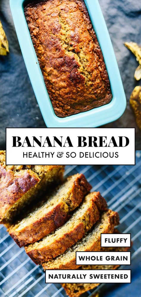 This healthy banana bread is naturally sweetened with maple syrup. With only a few simple ingredients, you’re one bowl away from the best banana bread ever! #cookieandkate #bananabread #naturallysweetened #healthyrecipe #wholegrains Best Banana Bread Ever, The Best Banana Bread, Banana Bread Recipe Healthy, Healthy Bread Recipes, Healthy Banana Bread, Healthy Banana, Best Banana Bread, Banana Healthy, Banana Bread Recipes