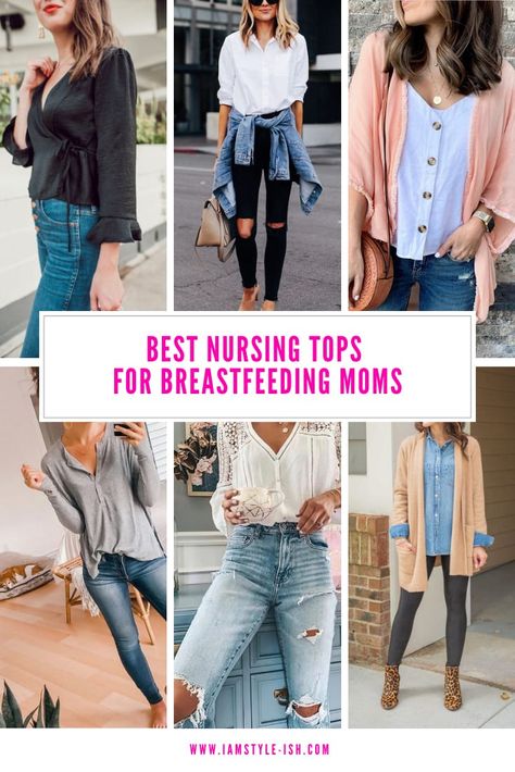 Cute Nursing Outfits, Nursing Mom Outfits, Babywearing Outfit, Best Nursing Clothes, Nursing Mom Fashion, Best Nursing Tops, Breastfeeding Friendly Outfits, Breastfeeding Outfits, Nursing Clothes Breastfeeding