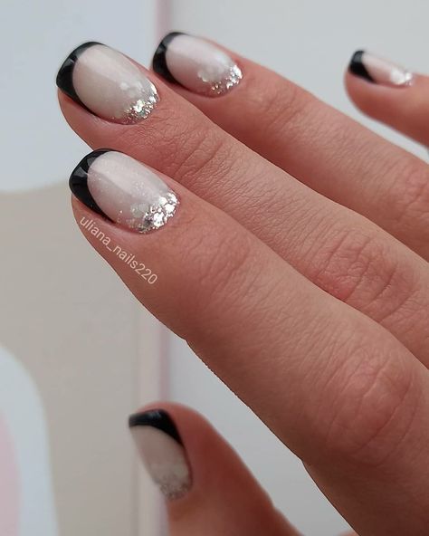 60 New Year's Nail Art Ideas that'll Make You Sparkle Square Nail Designs 2023, French With Glitter, Bright Nail Art, New Years Nail Art, 2023 Nails, Nails Design Ideas, Nails Arts, Milky Nails, Elegant Nail Art