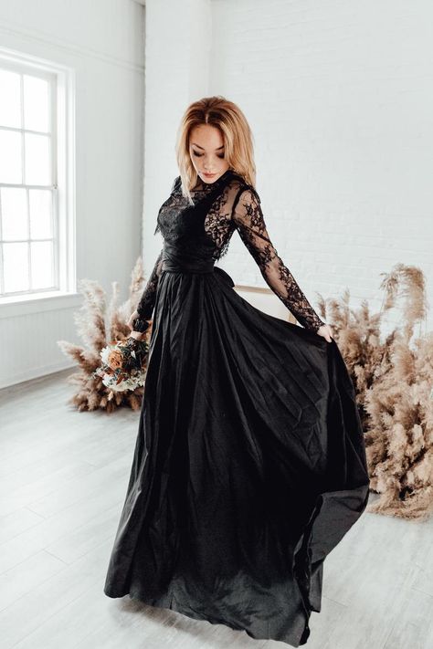 Wedding Dress Topper, Dress Topper, Backless Gown, Sweet Caroline, Dark Wedding, Bridal Separates, Lace Top Long Sleeve, Black Wedding Dresses, Black Lace Dress