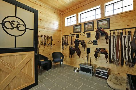 Tack Locker, Tack Room Organization, Horse Tack Rooms, Diy Horse Barn, Horse Barn Ideas Stables, Bank Barn, Barrel Racing Tack, Structural Insulated Panels, Horse Show Clothes