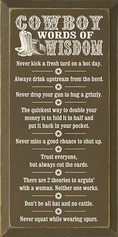 Cowboy Wisdom, Logic Quotes, Western Quotes, Cowboy Quotes, Cowgirl Quotes, Wilde Westen, Country Quotes, Quotes By Authors, Horse Quotes