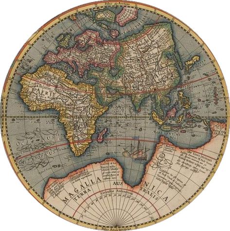 Historic Map - Orbis Terrarum Typus De Integro Multis In Locis Emendatus auctore Petro Kaerio anno 1607 / Double hemisphere World Map, 1607, Petrus Kaerius - Vintage Wall Art - 24in x 16in Insta Highlight Cover Icons, Insta Highlight Cover, Cover Instagram, Old World Maps, Scrapbook Stickers Printable, Highlight Cover, Art Diary, Vintage Junk Journal, Old Map