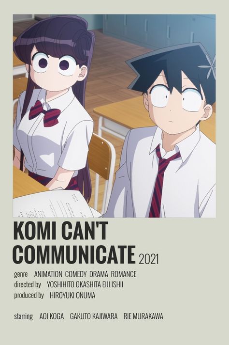 Komi Can’t Communicate Poster, Komi Cant Communicate Characters, Komi Cherche Ses Mots, Komi Can't Communicate Manga, Komi Shouko, Komi Can't Communicate, Anime Tv, Anime Suggestions, Anime List