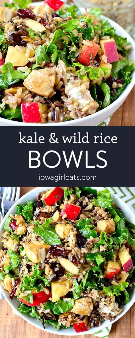 Dinner Salad Ideas, Salad Ideas Healthy, Rice Salad Bowl, Salad Bowl Recipes, Honey Balsamic Vinaigrette, Bowl Meals, Wild Rice Salad, Healthy Bowls Recipes, Sides Recipes