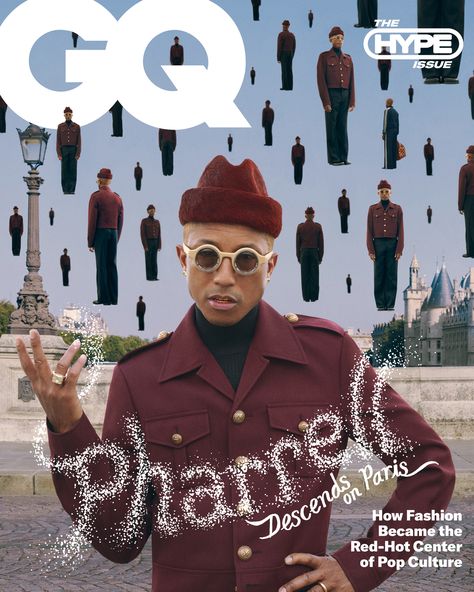 Pharrell Williams Magazine, Pharrell Williams Louis Vuitton, Creative Magazine Cover, Gq Magazine Covers, Fashion Core, Pop Magazine, A$ap Rocky, Gq Style, Gq Magazine