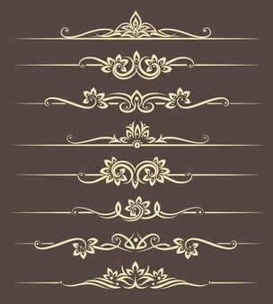 Free Vector | Beautiful vintage vector decorative elements and ornaments Thai Ornament, Border Patterns, Retro Vector Illustration, Page Dividers, Icon Set Design, Thai Pattern, Victorian Frame, Page Decoration, Free Vector Files